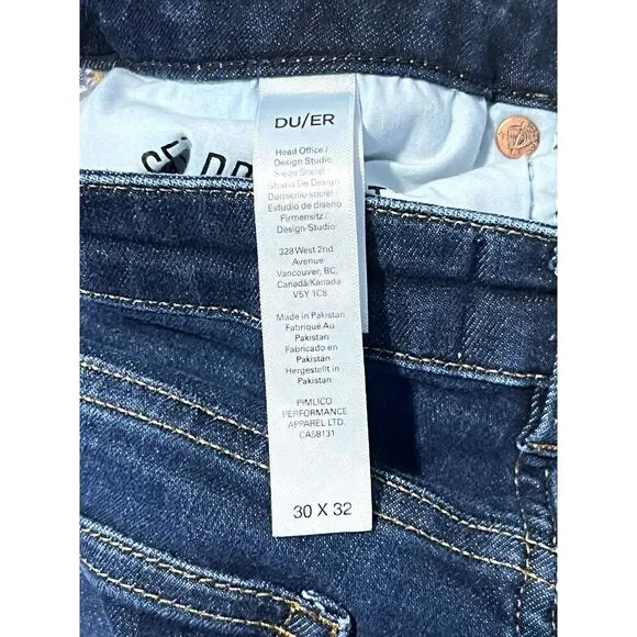 DU/ER Performance Denim Mid Rise Slim Straight in Dark Stone Women's Size 30x32 - Picture 14 of 14
